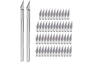 W.A. PORTMAN WA Portman Hobby Knife Set - 2 High Grade Precision Knives with 50 Premium Steel Hobby Knife Blades - Craft Knife Set with 50 Extra #11 Craft Cutter Blades - Precision Knife Set with #11 Hobby Blades