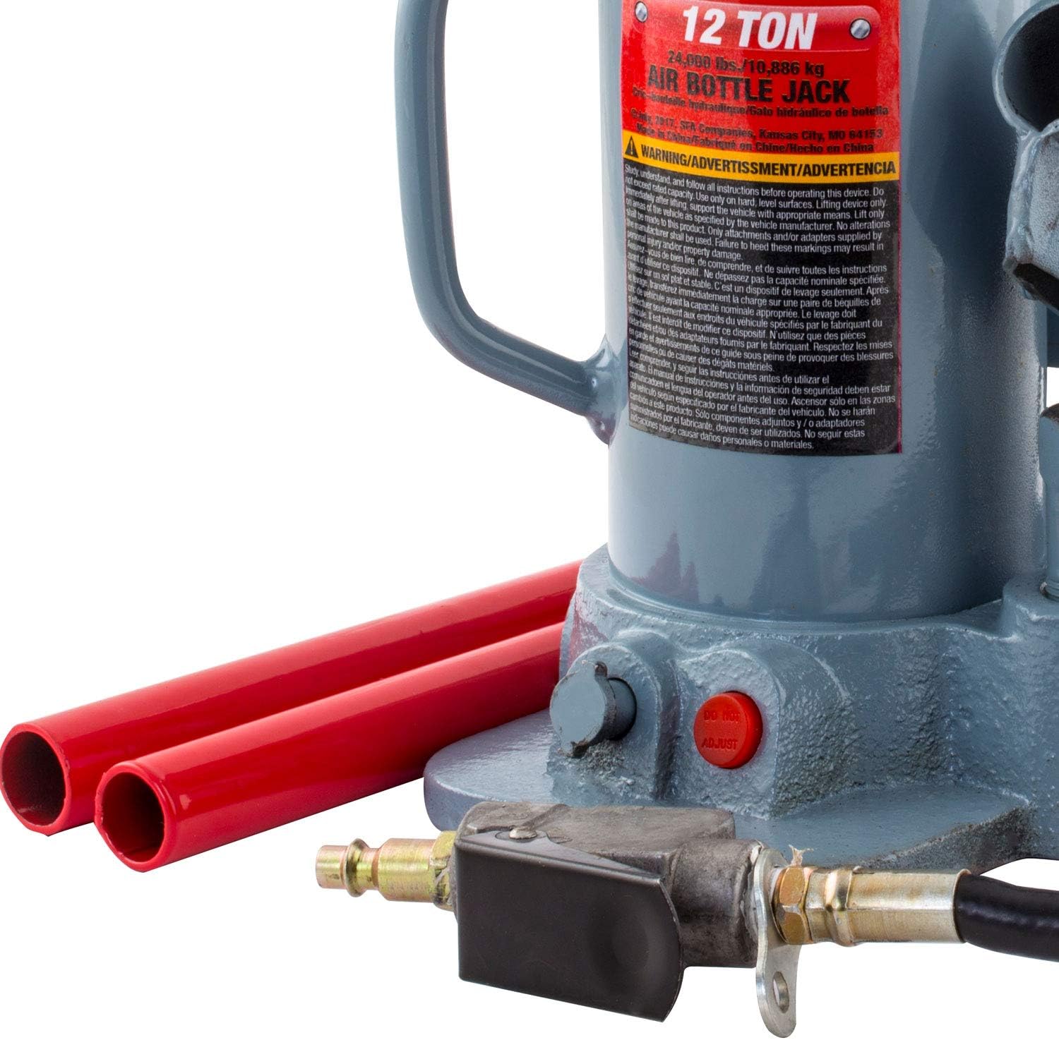Omega Lift Pro-Lift B-LA12D 12 Ton Low PSI Air Bottle Jack - Pneumatic Manual Heavy Duty Auto Repair Safe Lift: Automotive