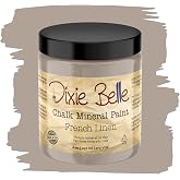 Dixie Belle Paint Company Chalk Mineral Paint - French Linen (8oz) | Matte Light Taupe Chic Chalk Mineral DIY Furniture Paint