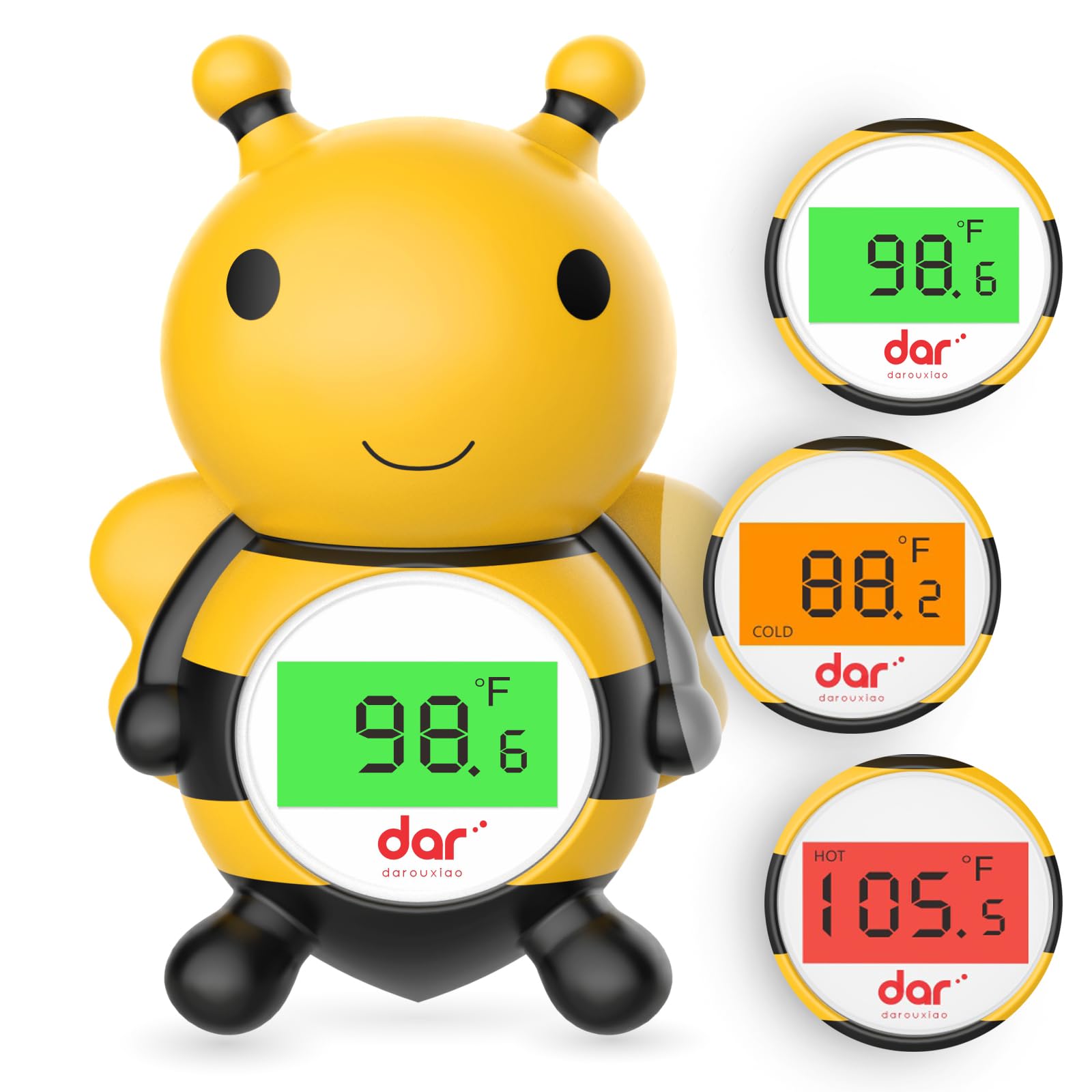 Photo 1 of Baby Bath Thermometer, Digital Water Temperature Thermometer with 3 Color Backlit and Temperature Warning, Safety Bath Tube Thermometers Floating Toy for Infant, Toddler?Bee?