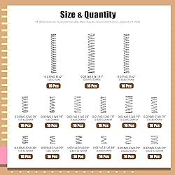 Wokape 240Pcs 15 Sizes Compression Springs
