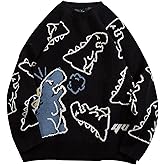 Arssm Dinosaur Sweater Women y2k Vintage Oversized Graphic Streetwear Knit Sweater Casual Cute Kawaii Tops