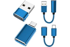 xiwxi [4 Pack USB to USB C OTG Cable,[2*Type C Female to A Male Charger Converter]&[2*USB C Male to USB 3.0 Female Adapter] Thunderbolt Cable Converter iWatch 8 9,iPhone 15 14 13 Pro Max,Car,Samsung