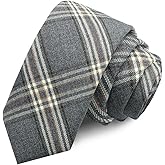 LJBFNN Plaid Ties for Men, 2.36" Mens Skinny Tie Striped Necktie for Office Wedding Party School Formal Casual