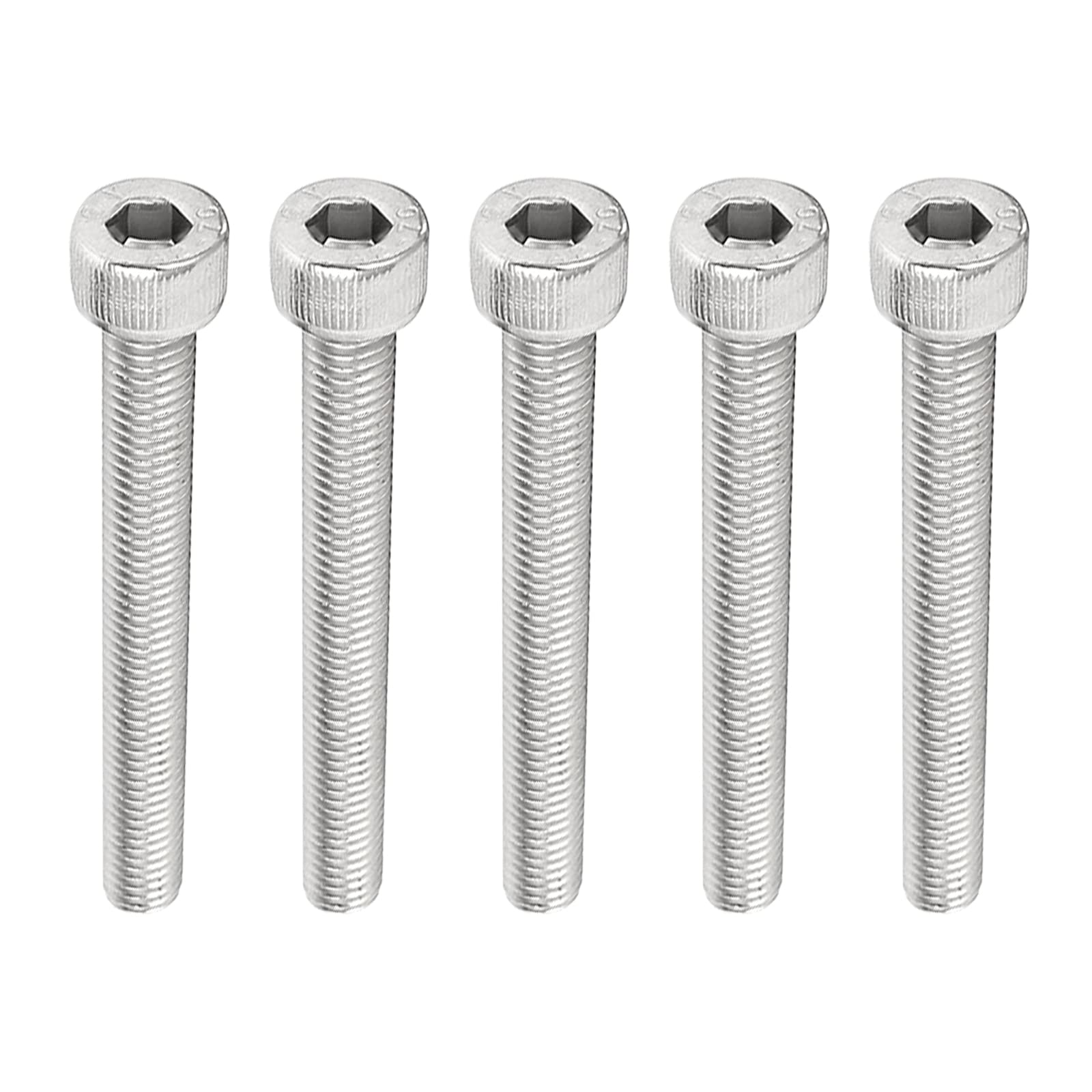 M METERXITY 5 Pack Hex Socket Head Cap Screws - Stainless Steel Full Thread Machine Screw, Anti Resistance, Apply to Hardware Replacement (M8 x 63mm, Silver)