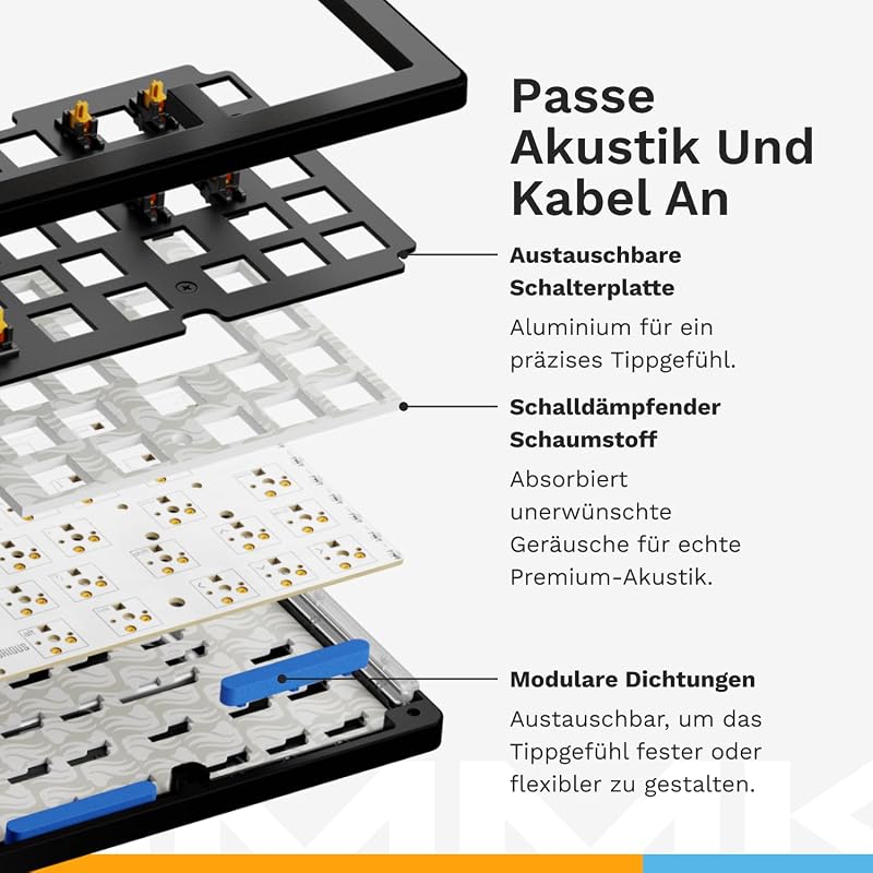 Gaming GMMK 3 PRO Barebones: tangentbordssats med vred, modulärt aluminiumhölje Och packningssystem, utbytbara brytare, 75% TKL, ljuddämpande skum, aluminiumplatta, ISO/EU - Svart