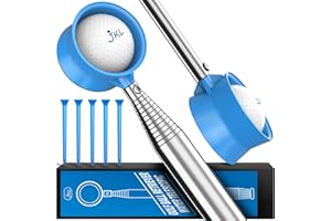 JKL 9Ft/12Ft Golf Ball Retriever for Water Telescopic, Stainless Steel Shaft, High Durability Double-Sided Ball Picker Upper Grabber, Golf Gifts for Golfers