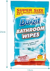 Duzzit Bathroom Wipes Pack of 50 Blue - Extra Strong Cleaning Wipes view 9
