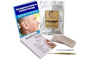 DRAGON ACUPUNCTURE Multi-Condition Ear Seeds Acupuncture Kit 600 Counts, eBook Placement Chart, Probe, Acupressure Ear Chart, Tweezers