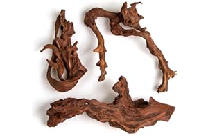 emours Mopani Aquarium Driftwood, Fish Tank Aquascape Wood for Shrimp & Betta, Also for Terrariums & Reptiles, Assorted Branc
