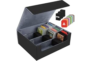 AOBOPLE 3200+ Trading Card Storage Box,Deck Box PU Leather Commander Card Storage Box for Magic Commander YugiOh TCG TGG Spor