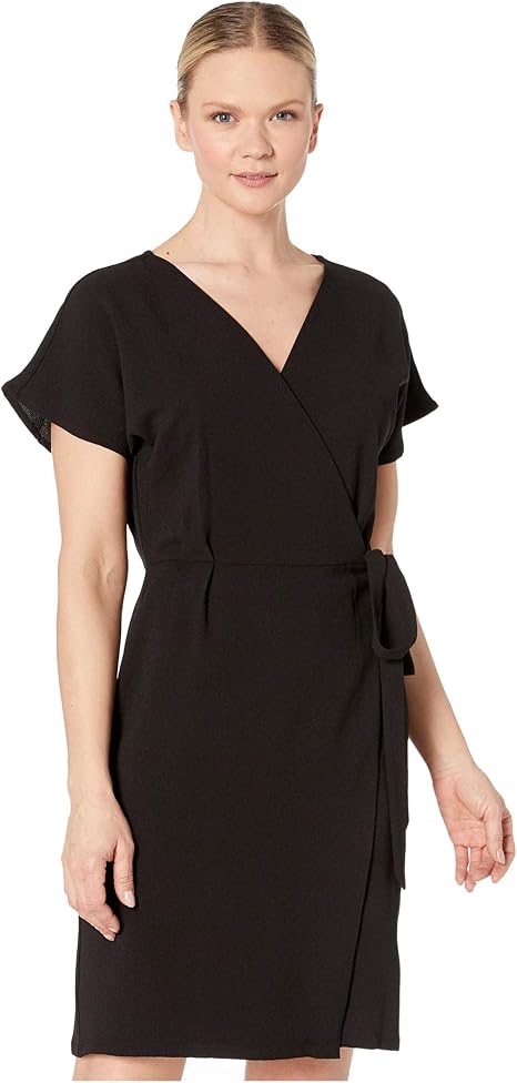 bobeau crepe wrap dress