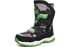 YOLARK Boys Girls Snow Boots Kids Winter Waterproof Slip Boots Outdoor Resistant Cold Weather Warm Shoes (Toddler/Little Kid/Big Kid)