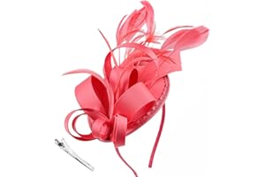 DRESHOW Women Fascinator Hats Tea Party Hat Vintage Pillbox Hat Headband for Cocktail