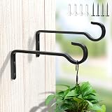 saffruff 14.5 cm Hanging Basket Brackets 2 Pack Black Wall Hooks Garden view 8