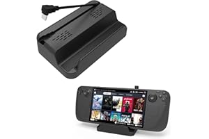 Ermorgen Charging Dock Compatible for Steam Deck, Stand Base Support Original 45W PD Fast Charge with Anti-Slip Silicone Pad, Portable Heat Dissipation Holder Accessories