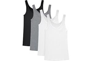 Hanes Originals Pack, Soft Cotton Rib Tank Tops for Women, 4-Pack