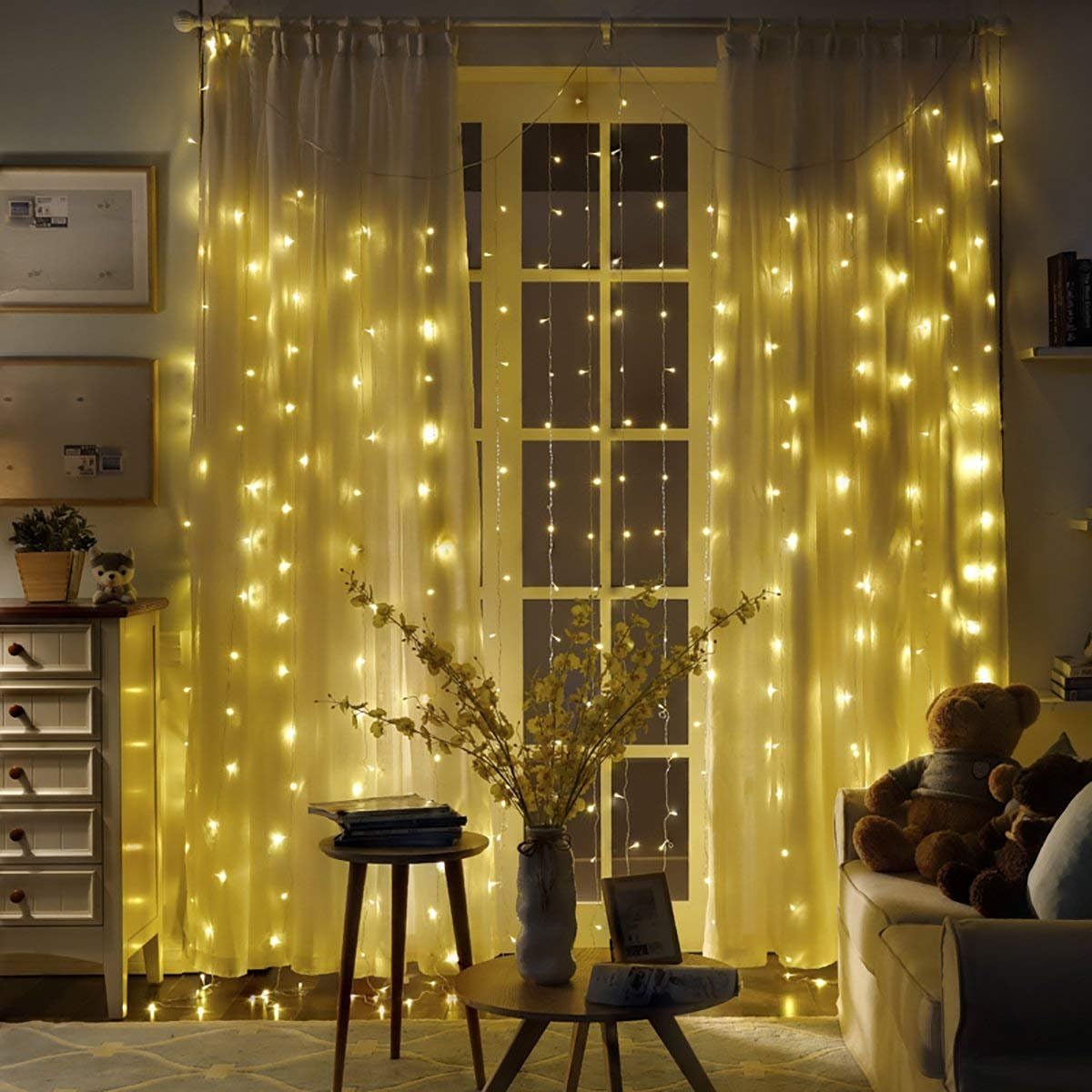 Bright Cortina de Luces, 300 LEDS,Cortina de Luces de Hada Interior, Cortina de Luz de LED para Bright Cortina de Luces, 300 LEDS,Cortina de Luces de Hada Interior, Cortina de Luz de LED para