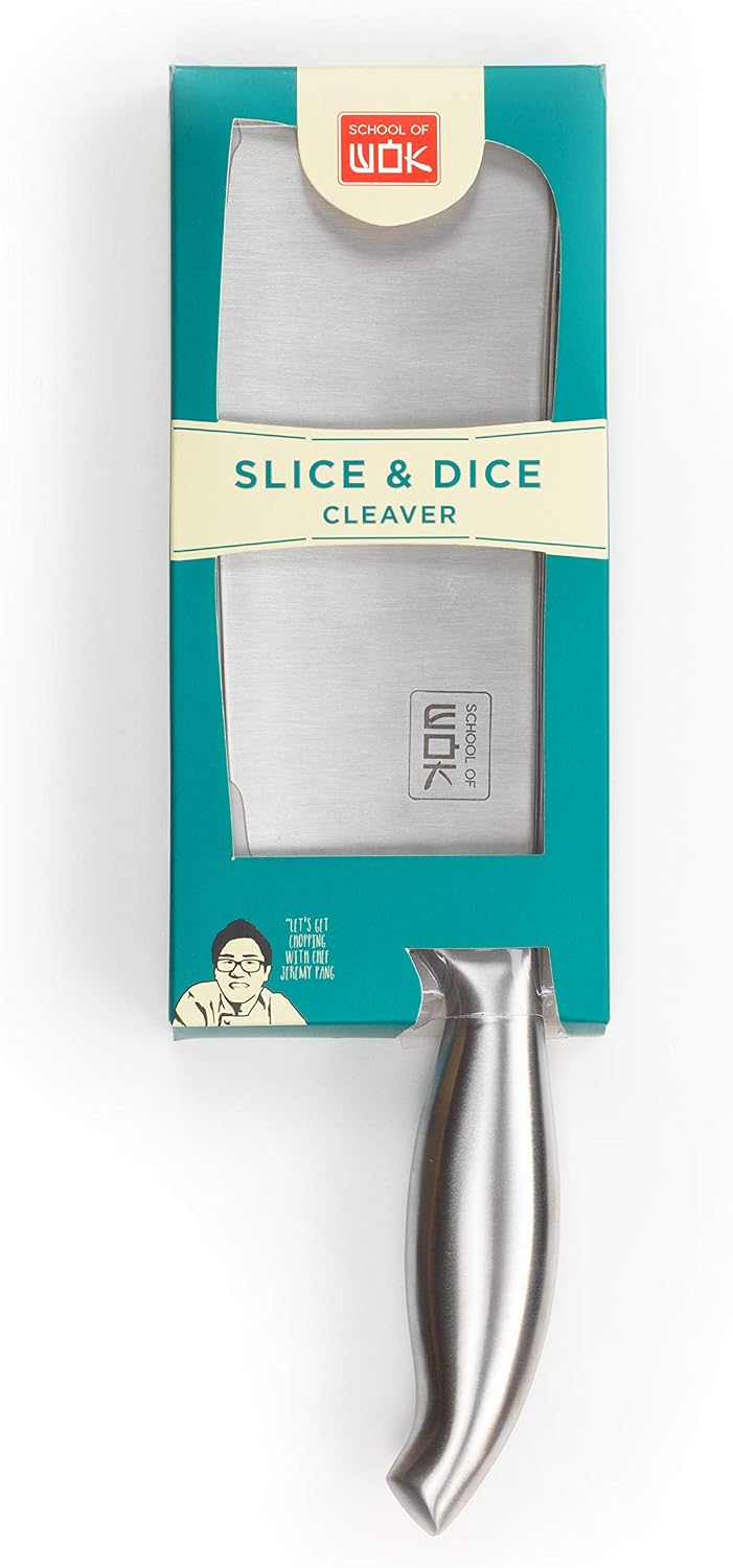 School of Wok 12322025 - Slice & Dice Cleaver - 7"/18cm, Silver, 18 cm - Image 3