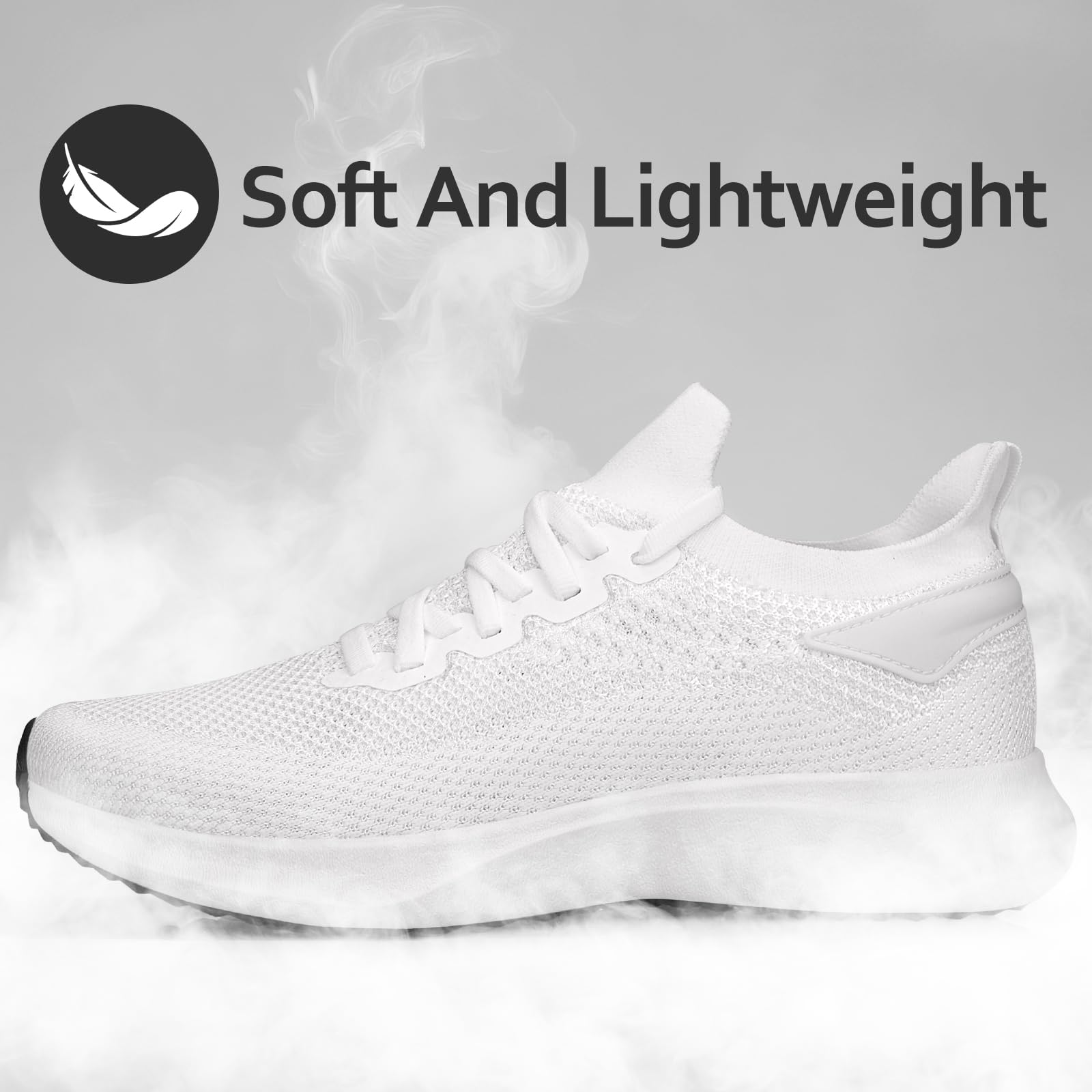 Giniros Sneaker Herren Schuhe Leichte Straßenlaufschuhe Jogging Weiß 43EU 6