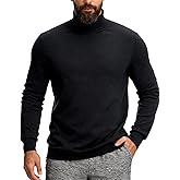 VPG Mens Turtleneck Long Sleeve Shirts, Long Sleeve Regular Fit Knit Turtle Neck Pullover Sweaters