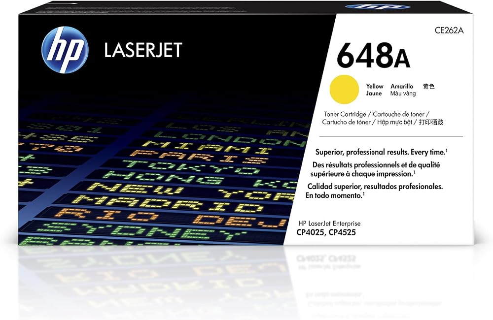 HP CE262A 648A Original Yellow LaserJet Toner Cartridge 11000 Pages