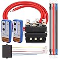 Torkettle 12V 500A Winch Solenoid Contactor Relay,Twin Wireless Remote Control Kit and 4pcs Pre-Wires with lugs for 8000lbs-1