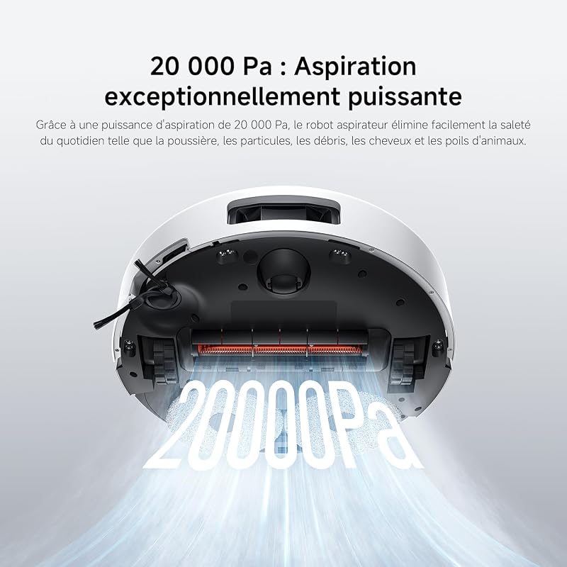 5 Aspirateur Robot, 20000 Pa, Navigation dToF Rétractable