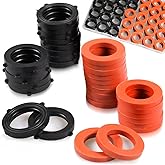 ZDBB 80 Pcs Garden Hose Gasket Rubber Seal, Fits All Standard 3/4 Inch Outdoor Hose Fittings with Heavy Duty Red and Black Se