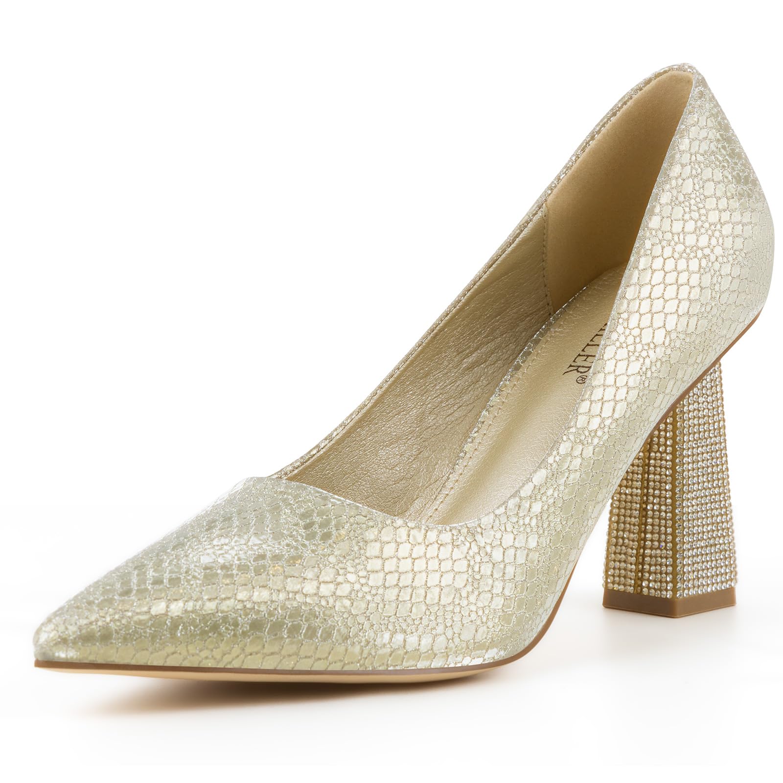 Photo 1 of Women's Closed Pointed Toe Pumps Chunky Block High Heel Dress Office Party Wedding Shoes for Women