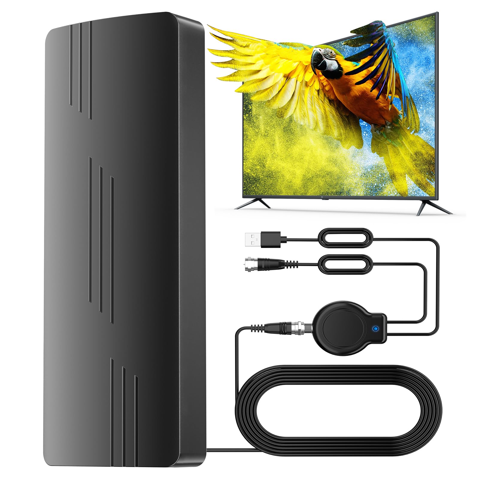 Photo 1 of PVBKZ TV Antenna Outdoor Indoor, 2800+ Miles Long Range 360° Reception, Waterproof Digital Antenna with Signal Booster Amplifier, Supports 8K 4K 2K 1080P Tv Antenna for Local Channels, for Smart TVs