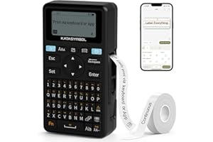 SUPVAN E11 Bluetooth Label Maker Machine with Tape, Support Keyboard & App with 40 Fonts and 450+ Icons, Rechargeable Inkless