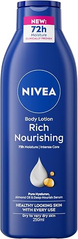 NIVEA Rich Nourishing Body Lotion 250ml Dry Skin 72H Hydration Almond Oil view 1