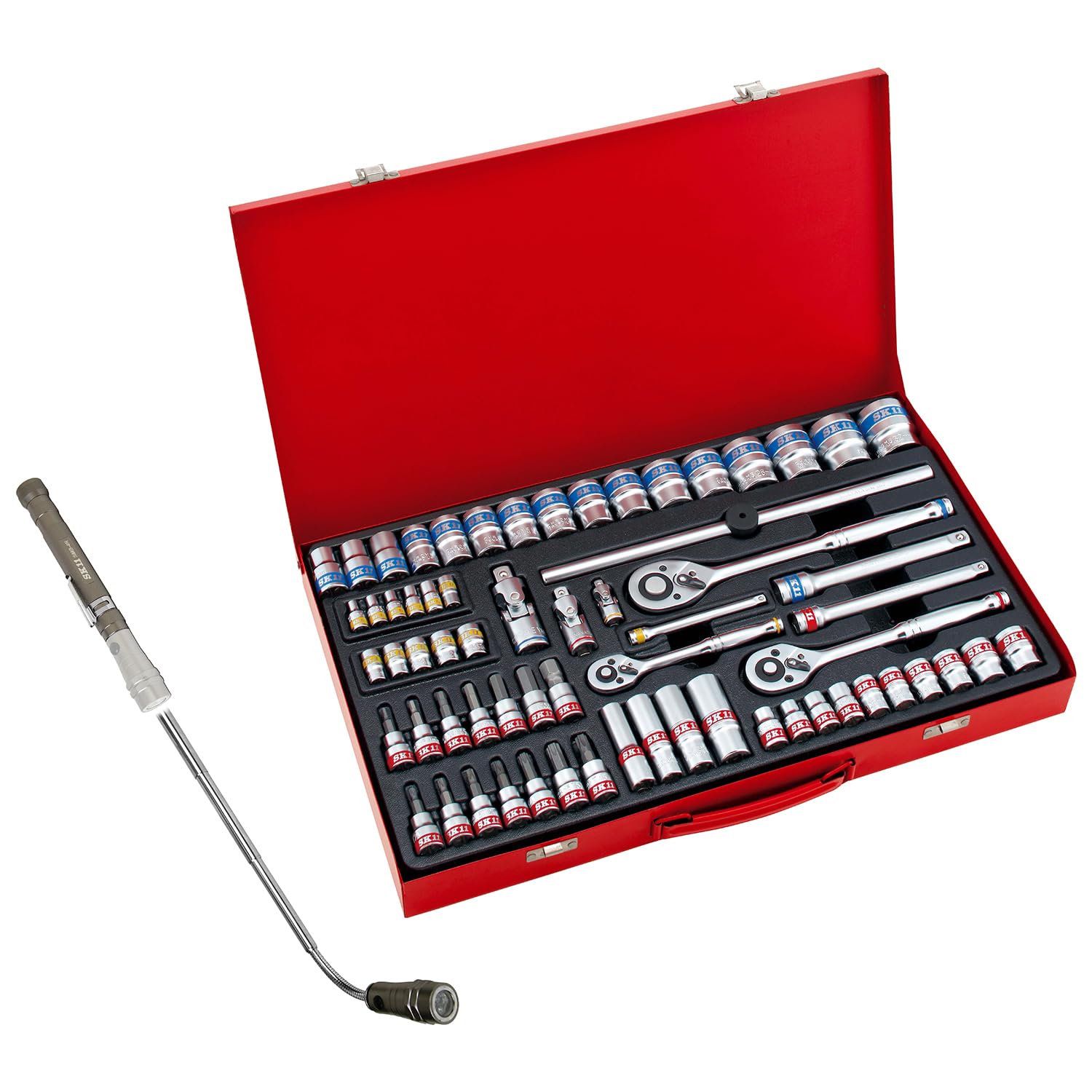 SK11(エスケー11) ソケットレンチセット TS-2465M+LEDライト付マグネットバー SMB-4R付き商品画像