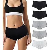 Iausie Womens Boy Shorts Organic Cotton Underwear Ladies Soft Boyshorts Panties Low Rise Boxer Briefs for Women 2/5 Pack