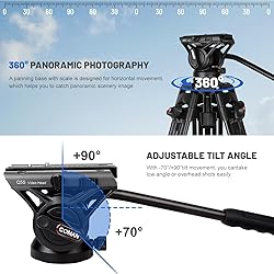 Video Tripod, COMAN 74" Professional Heavy Duty