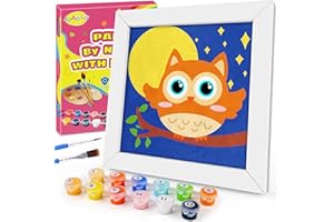 JOAOYO Paint by Numbers for Kids Ages 8-12 Easy Acrylic Paint by Number Kits for Girls Boys Adults with Wooden Frame Oil Painting Kits for Kids Ages 4-8 Perfect for Gift Home Decoration (Owl)