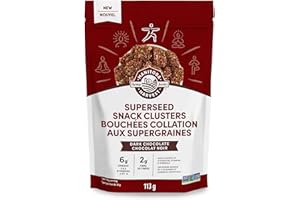 Manitoba Harvest Superseed Snack Clusters, Dark Chocolate - 5g Plant Based Protein and 5g Omegas 3 & 6 per 30g Serving - Non-