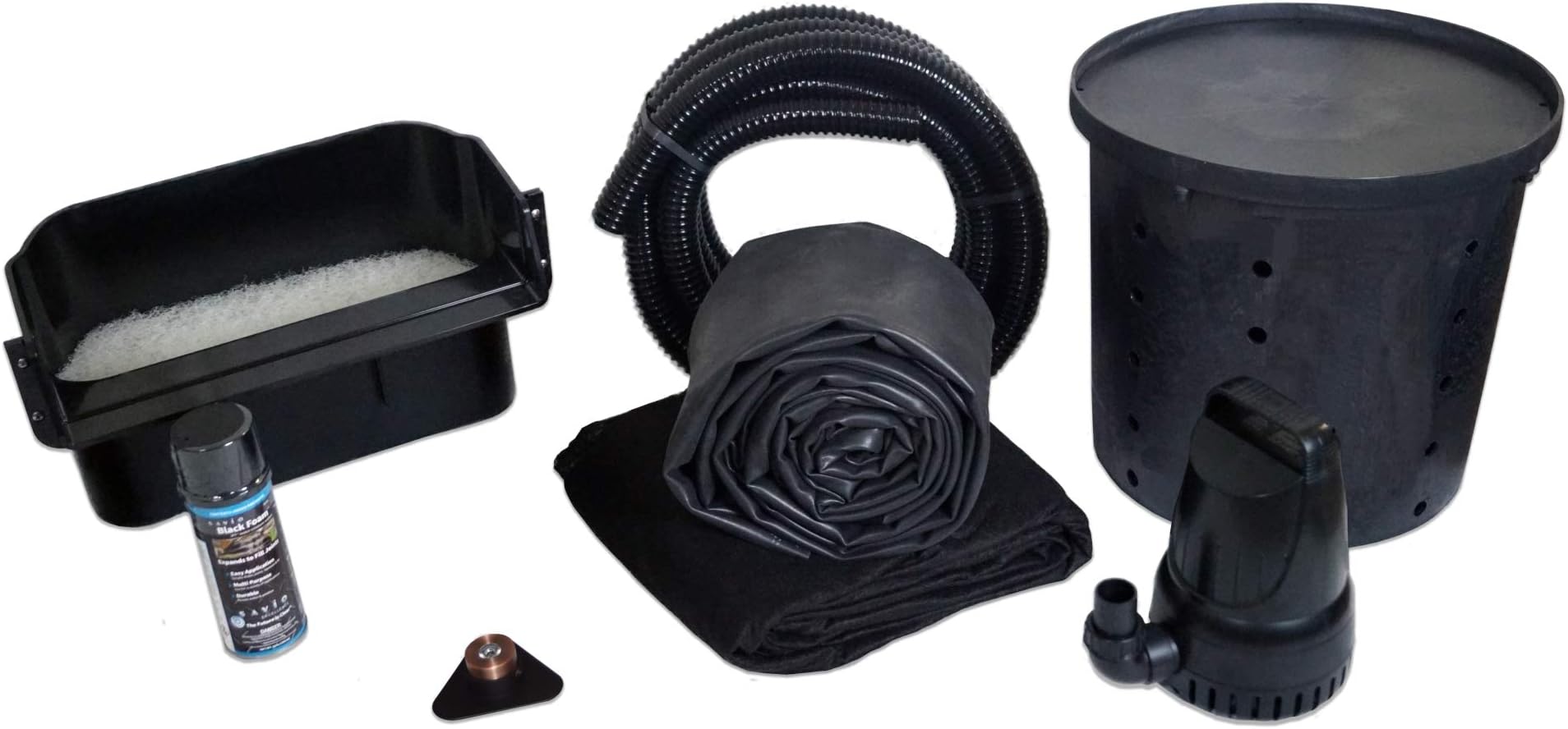 HALF OFF PONDSSimply Waterfalls 3300 Pond Free Waterfall Kit, with 8 ft by 15 ft EPDM Liner and 3,000 GPH Aqua Pulse Series Submersible Pump - PSAN3