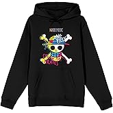 Bioworld One Piece (Live Action) Graffiti-Style Straw Hat Pirates Adult Black Graphic Hoodie