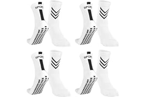 Barrlves 2/4 Pairs Kids Youth Soccer Socks Grip Non Slip Football Baseball Soccer Socks for Boys Girls 6-12 Years Old