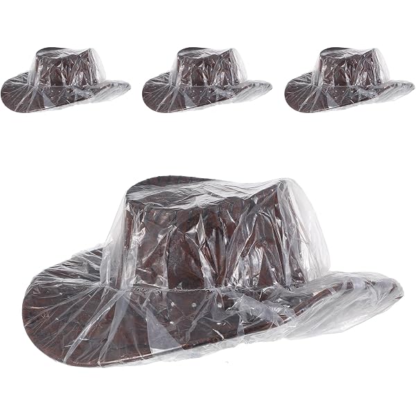 2729 20pcs Cowboy Hat Protector - Dust & Waterproof Cover, Transparent Cowboy Hat Cover - Vinyl Transparent Cowboy Hat Protector  main image 3