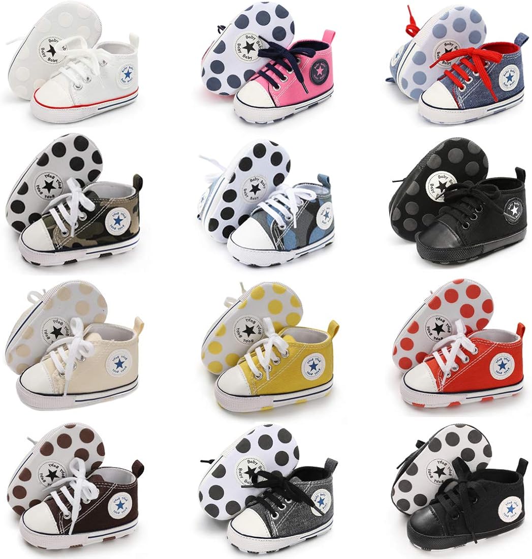  | Tutoo Unisex Baby Boys Girls Star Sneaker Soft Anti-Slip Sole Newborn Infant First Walkers Cotton Shoes | Sneakers