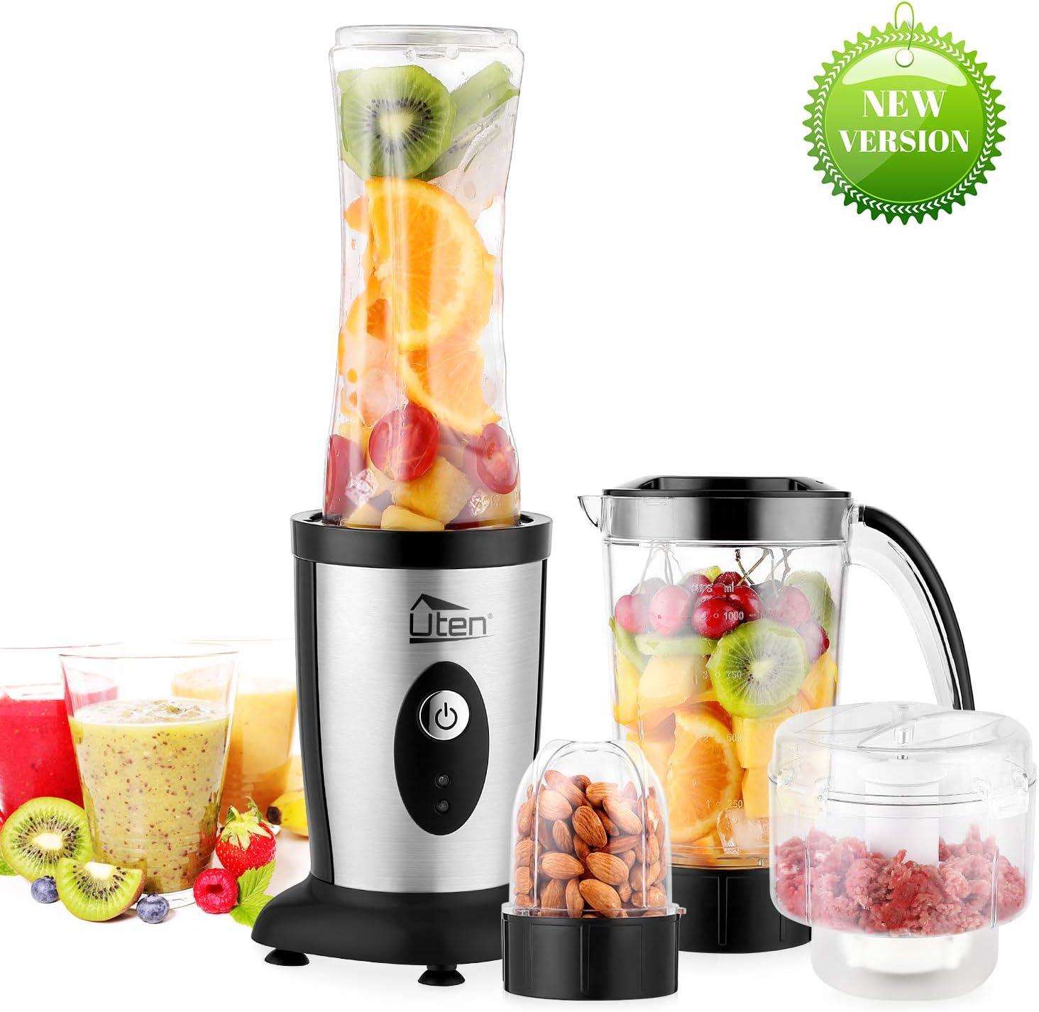 Professional Blender Smoothie Maker, Blender Multi Smoothie Maker Food Fruit Juicer Coffee Grinder Ice Crusher 1.5L