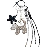 QTMY Cute Sparkling Rheinstone Puppy Dog Keychain Bag Charms for Handbag Purse Backpack Accessories for Bogg Bag,651