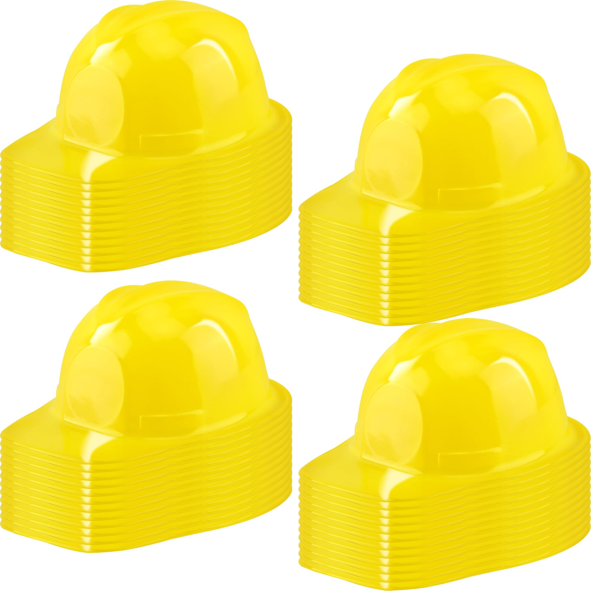 Puteraya 48 Pcs Kids Construction Party Hats Worker Caps Toys Plastic Construction Worker Hard Hats for Boys Girls Halloween Cosplay (Color Set 1)