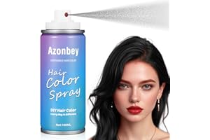 AZONBEY Black Hair Spray,Temporary Hair Color Spray for Kids Women Men,Hair Wax Dye,Washable Hair Dye Color Natural One Time Used Washnable Hair Color for Party,Hollowen,Cosplay (Black, Med)