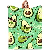 amepay Cute Funny Avocado Fruit Blanket Throw Gifts for Kids Avocado Play Guitar Flannel Blankets Soft Fuzzy Lightweight for Home Decor Couch Bed Sofa 60x50 Inches