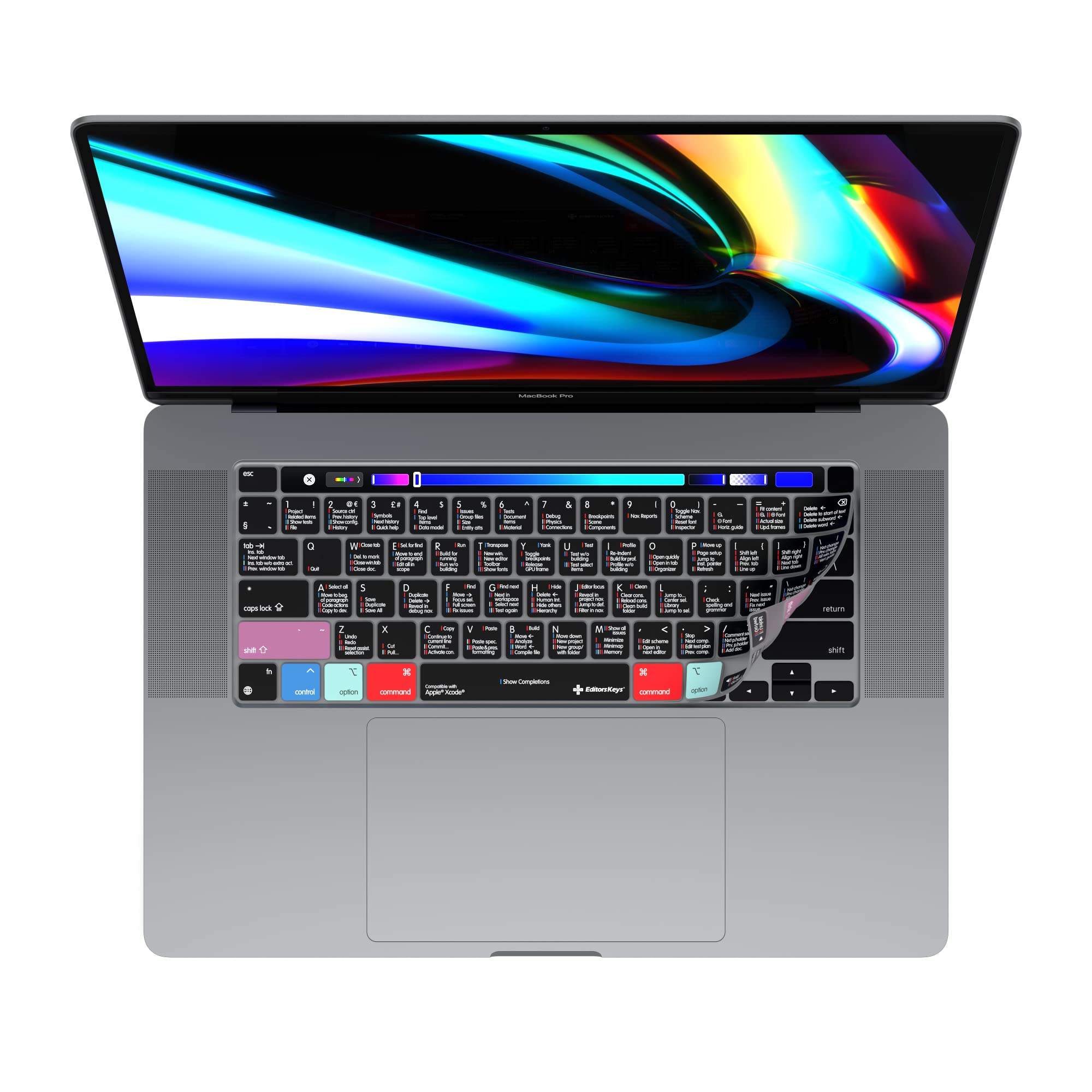 Xcode Keyboard Covers designed for MacBook Pro WITH Touchbar 13" and 16" 2020-2021 only - Editors Keys