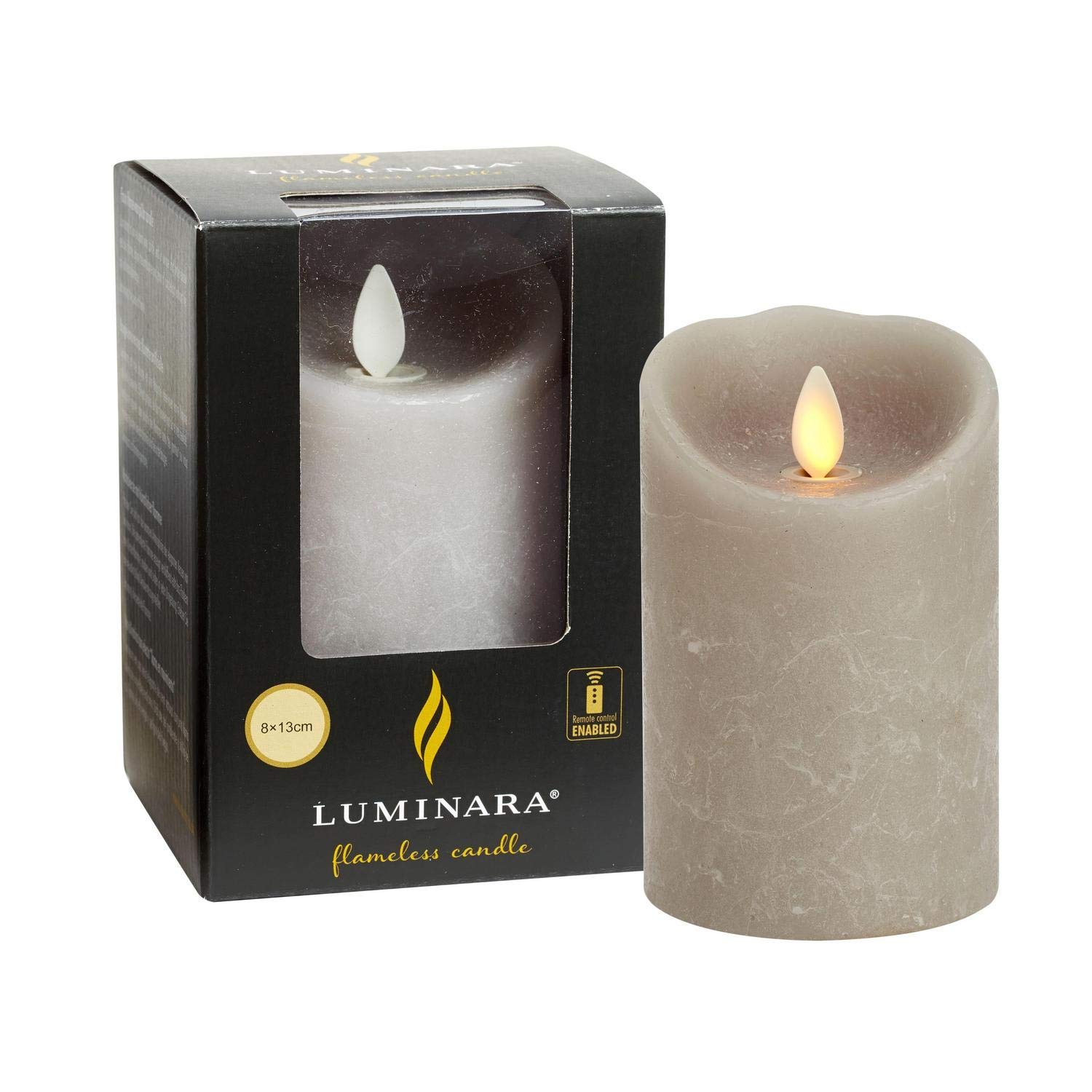 Luminara LED Candle 8cm Ø x 13cm grey